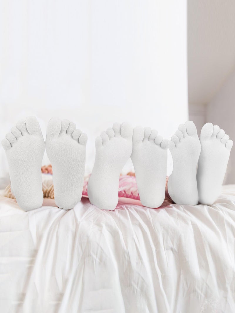 Bencailor 6/12/32Pairs Women Toe Socks Five Toe Cotton Socks Ankle Sock with Toes Separated for Women Men Athletic Running(6 Pairs,White,8-11) - Image 4