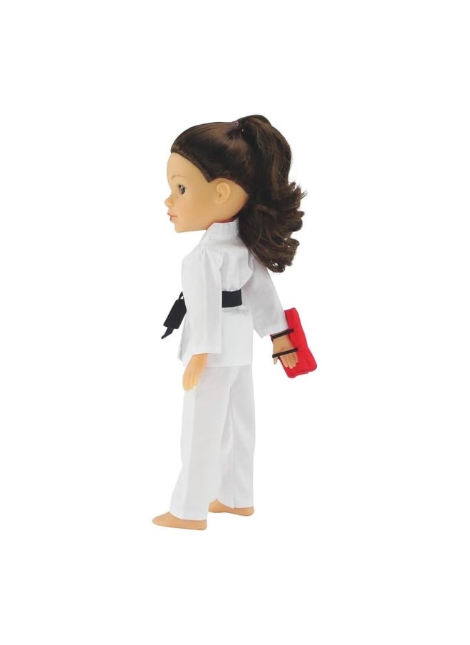 Emily Rose Emily Rose 14 Inch Doll Sports Clothes Clothing Accessory | 12 PC 14" Doll Karate Outfit Gift Set with All 9 Color Belts Accessories! | Gift Boxed! | Fits Most 14" Hard-Bodied Dolls  - Image 1