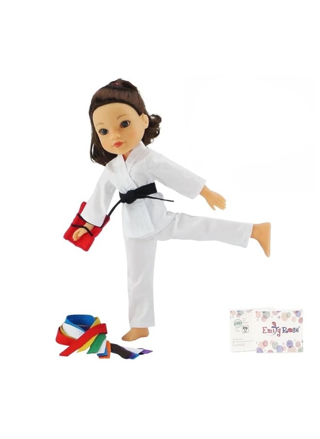 Emily Rose Emily Rose 14 Inch Doll Sports Clothes Clothing Accessory | 12 PC 14" Doll Karate Outfit Gift Set with All 9 Color Belts Accessories! | Gift Boxed! | Fits Most 14" Hard-Bodied Dolls  - Image 4