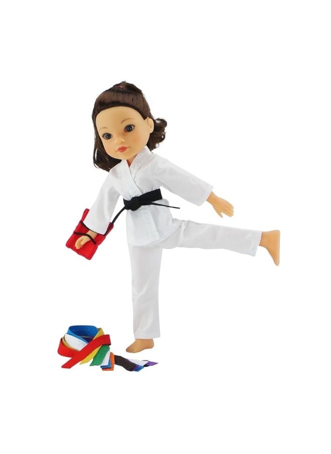 Emily Rose Emily Rose 14 Inch Doll Sports Clothes Clothing Accessory | 12 PC 14" Doll Karate Outfit Gift Set with All 9 Color Belts Accessories! | Gift Boxed! | Fits Most 14" Hard-Bodied Dolls  - Image 5