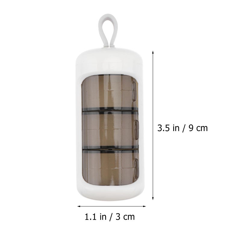 Portable 7 Day Pill Organizer 3 Compartments Large Capacity Medicine Case White - Image 3
