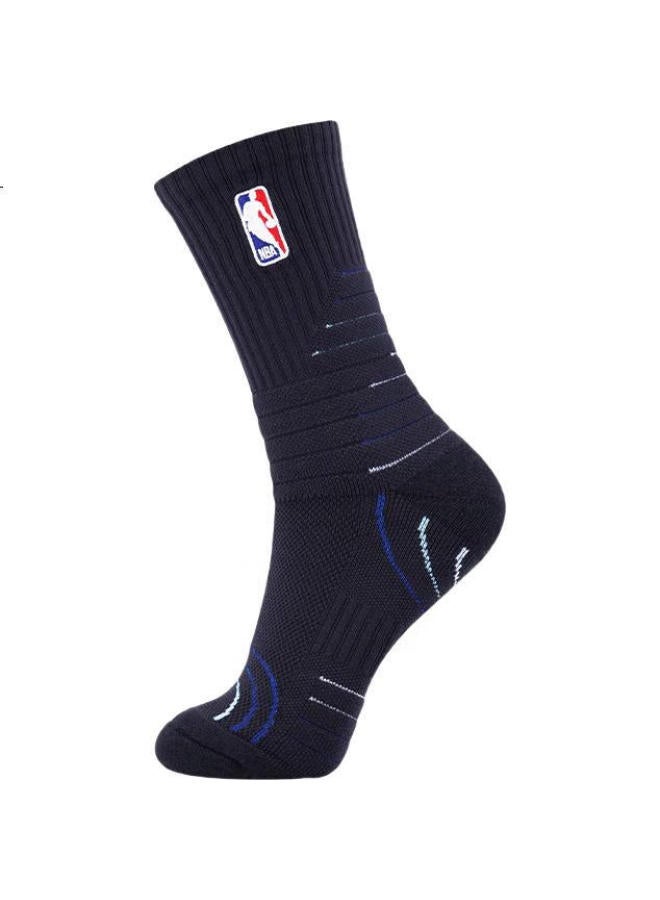 Nba Sports Socks, Men'S High-Top Socks, Running Non-Slip Long Cotton Socks, Autumn And Winter Thickened Terry Bottom Basketball Socks, 3 Pairs - Image 1