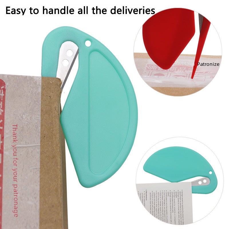Plastic Mini Letter Opening Knife Envelope Opening Knife Paper Cutting Art Knife Rope Cutting Cutter Rubber Rib Wire Blade(Mini letter opener-rose red * figure * plastic) - Image 5