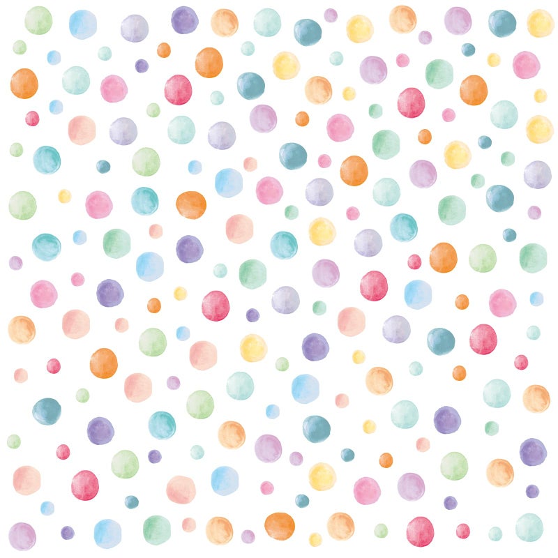 Kasubeso 201 Pcs Watercolor Polka Dots Wall Decals, Peel and Stick Boho Rainbow Wall Stickers, Multicolor Circle Wall Decor,Pastel Colorful Round Decoration for Girls Bedroom Kids Nursery Classroom Playroom - Image 5