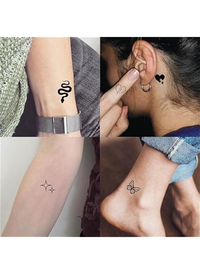 Arabest - 28 Sheets 504 PCS Tiny Temporary Tattoos For Women Men Finger Hands Bohemia Stickers Kids Boys Girls Cute Black Long Lasting Vintage Neck Cholo - Image 1
