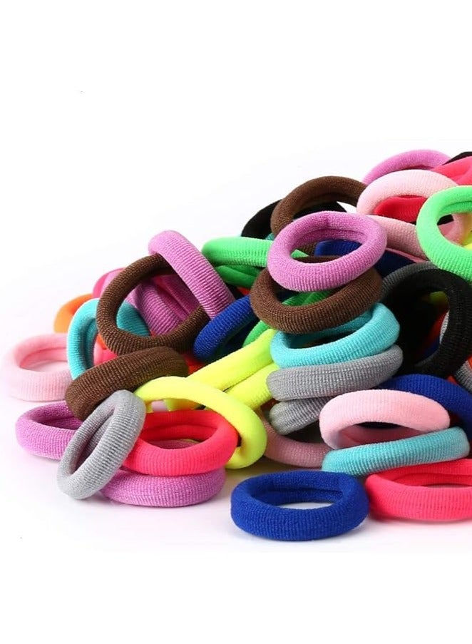 Cotton Hair Ties for Girls Kids, Seamless Hair Ties and Scrunchies, Small Elastic Ponytail Holders 100pcs - Image 1