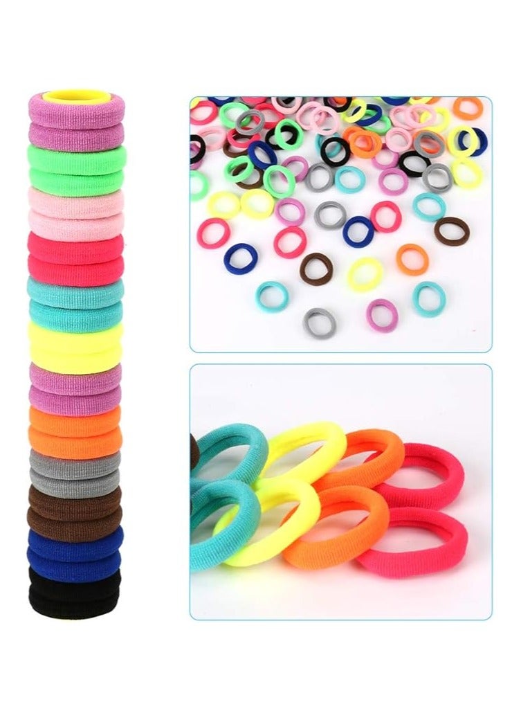 Cotton Hair Ties for Girls Kids, Seamless Hair Ties and Scrunchies, Small Elastic Ponytail Holders 100pcs - Image 2