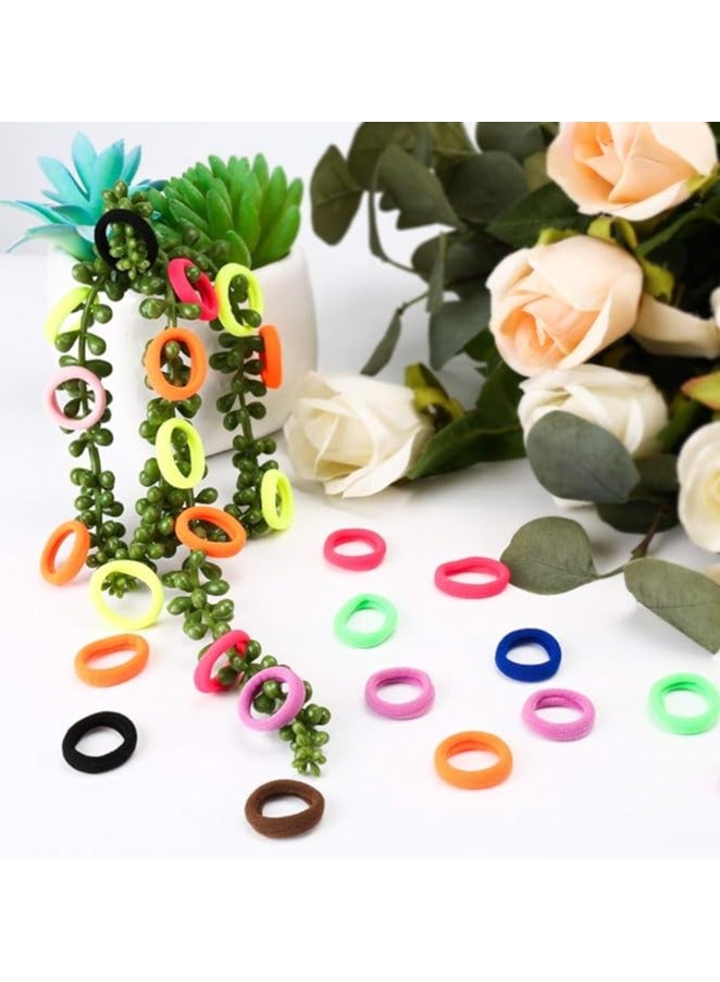 Cotton Hair Ties for Girls Kids, Seamless Hair Ties and Scrunchies, Small Elastic Ponytail Holders 100pcs - Image 3