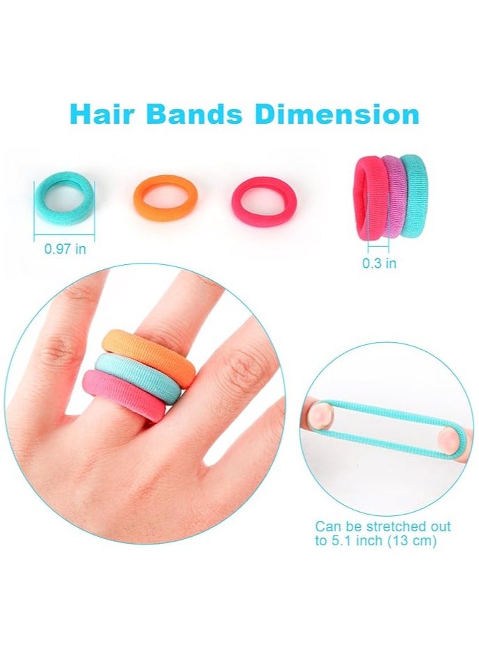 Cotton Hair Ties for Girls Kids, Seamless Hair Ties and Scrunchies, Small Elastic Ponytail Holders 100pcs - Image 4