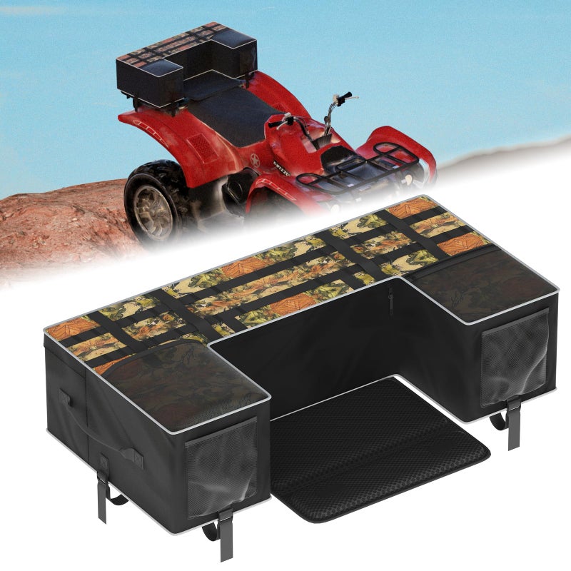 حقائب شحن ATV SUNPIE مع وسادة مقعد و سحاب مطور حقيبة شحن خلفية رباعية العجلات متوافقة مع Sportsman 450 500 570 Scrambler TRX FourTrax Outlander 570 سوزوكي