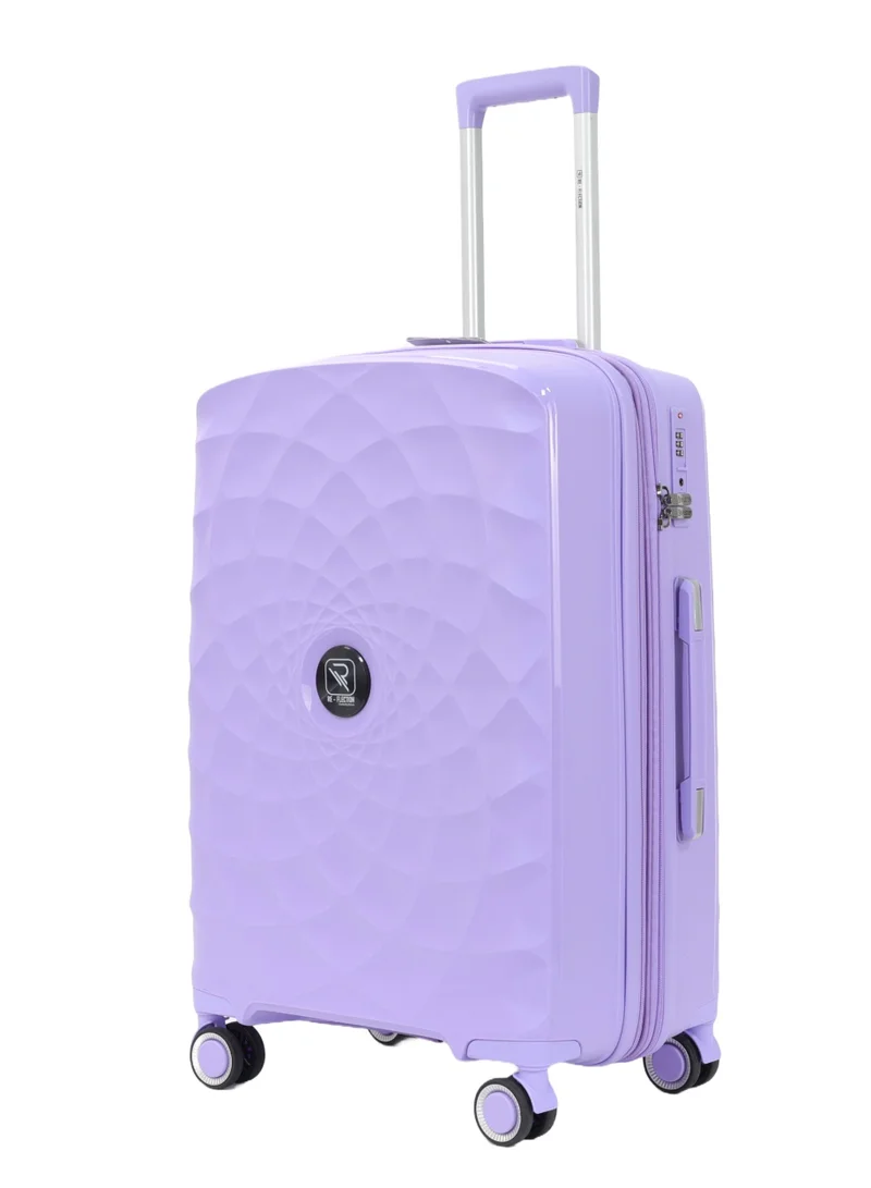 Reflection Paris 28 Inch Lilac Suitcase Luggage Trolley Bag  with Durable and Lightweight PP Hardshell 3 Level Telescopic Handle 4 Quiet 360° Wheels and TSA Lock