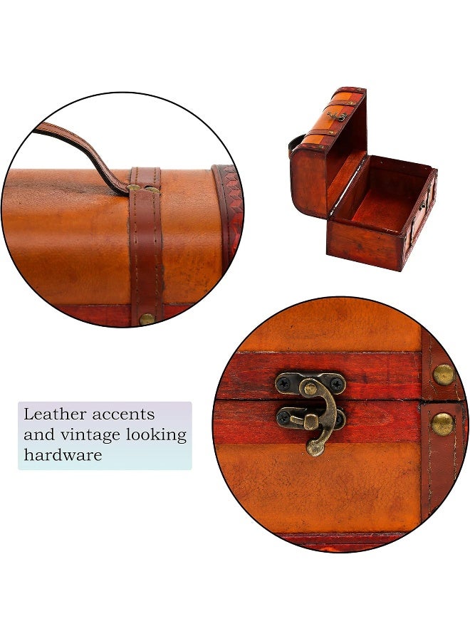 Trademark Innovations Small Wood and Leather Decorative Chest - Image 4