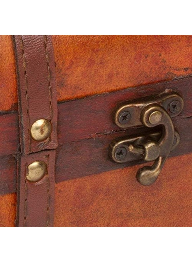 Trademark Innovations Small Wood and Leather Decorative Chest - Image 5