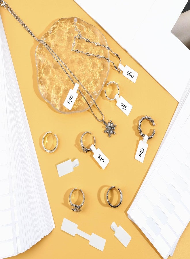 Opvixi 1000 Pcs Self Adhesive Jewelry Tags, Self Adhesive Jewelry Price Tags, Blank Rectangle Ring Tag for Necklace and Earrings, Bracelet for Price Identification - Image 4