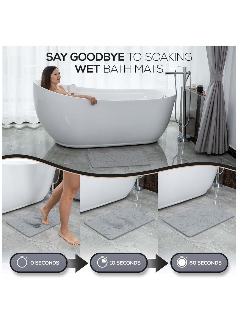 Soofam Bath Stone Mats Diatomaceous Earth Bath Mat Fast Water Drying Super Absorbent Diatomite Mat with Non-Slip for Bathroom,Kitchen Absorbent Pad,Both Sides Available,15.35x23.62inch,Geometry - Image 5