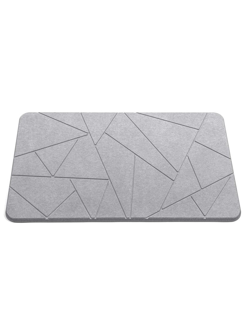 Soofam Bath Stone Mats Diatomaceous Earth Bath Mat Fast Water Drying Super Absorbent Diatomite Mat with Non-Slip for Bathroom,Kitchen Absorbent Pad,Both Sides Available,15.35x23.62inch,Geometry - Image 1