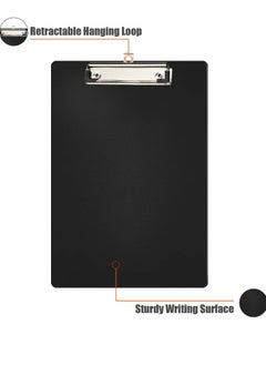 Y&D Writing Pad Clipboard, A4 Plastic File Data Clip Ticket Multifunction Clipboard Thin Black Stationery for Office School Restaurant Menu, Etc. (6 Pieces)  - Image 2