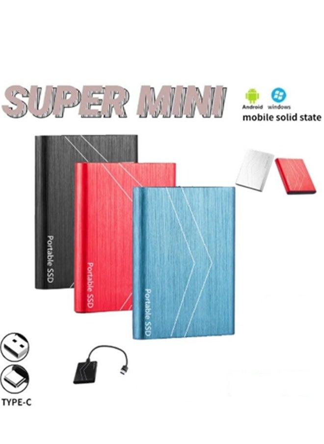 ماركة غير محددة Portable Ssd Mobile Solid State Drive, External Hard Drive Usb3.1 Type C, Mini 2TB Expansion Hard Drive. Suitable for Desktop, ​Notebook, Mac, Ps4, Etc,Blue  - Image 2