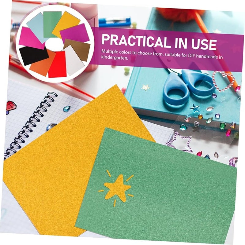 1 عبوة 10 أوراق ورق مقوى ذهبي لامع لامع للحرف اليدوية DIY - Image 4