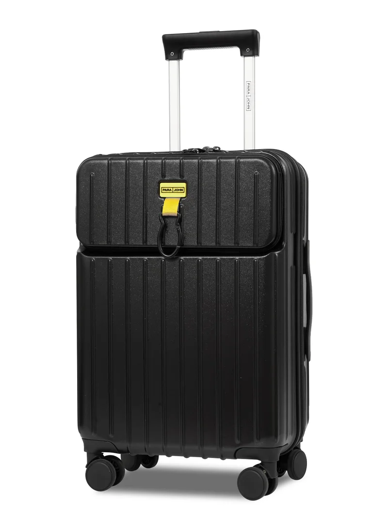 Parajohn VerDex Cabin Size 20 inches luggage with Premium Polycarbonate PC Material- 57 cms carrying 10kg|8 Wheels Hard Sided Trolley -black