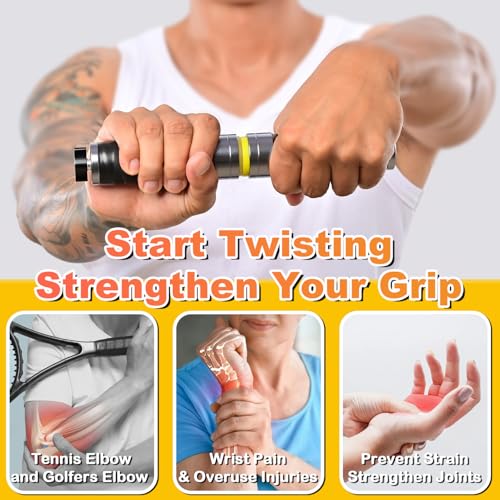 Coniflor Grip Strength Trainer, Adjustable Resistance for Hand, Wrist & Forearm Strengthener with All-Metal Build, Portable Wrist Roller Exercise Equipment for Home Gym - Image 3