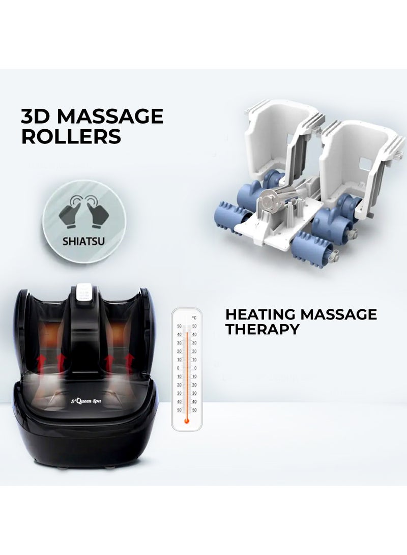 زيرو_بيوند_ويلنيس يوفر جهاز تدليك القدم الكهربائي D-Queen Spa من Zero Healthcare مع تقنية الأسطوانة ثلاثية الأبعاد المتقدمة تدليك شياتسو والعلاج الحراري لتهدئة الأقدام والساقين المتعبة - Image 4