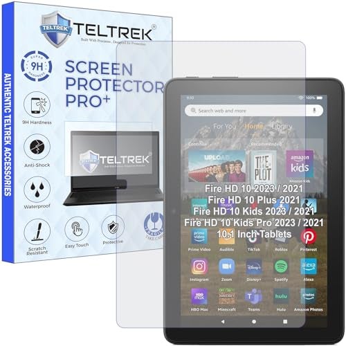 TELTREK Screenguard Compatible With Amazon Fire HD 10 / Fire HD 10 Plus/HD-10 Kids/ HD10 Kids Pro (2023/2021) Tab (10.1" Inch Tablet) PET Screen Guard Not a Tempered Glass Screen Protector - Image 1