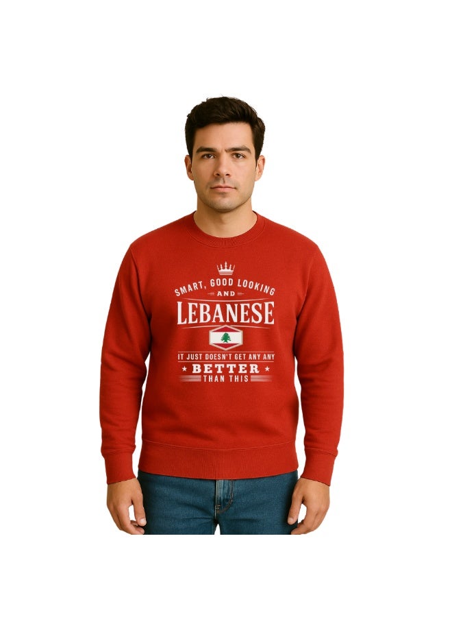 PRINTSHOP4ME Lebanon Men’s Sweatshirt–Smart,Good Looking&Lebanese Printed Design–Cotton Long Sleeve Sweatshirt–Comfortable Casual Wear For Travel&Outdoors  - Image 1