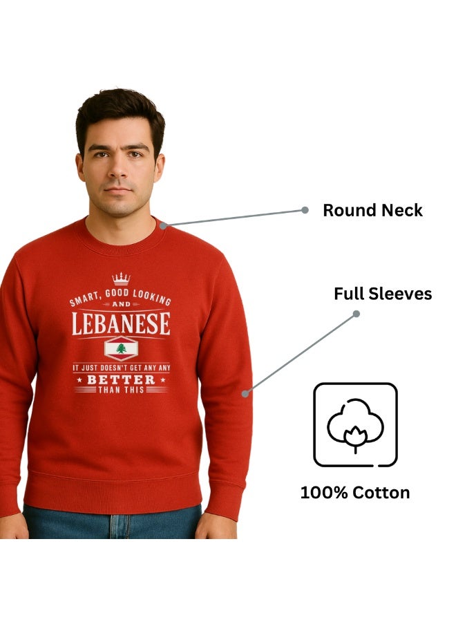 PRINTSHOP4ME Lebanon Men’s Sweatshirt–Smart,Good Looking&Lebanese Printed Design–Cotton Long Sleeve Sweatshirt–Comfortable Casual Wear For Travel&Outdoors  - Image 5