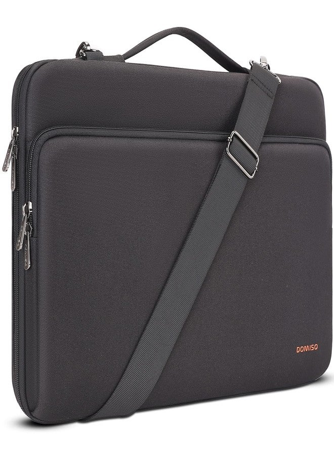 DOMISO 15.6 inch Laptop Case Sleeve Protective Cover Compatible with MacBook Pro 16 M4 M3 M2/Pro Max,15.6-16 inch HP Dell ASUS Lenovo Chromebook,Waterproof Computer Bag with Shoulder Strap,Black - Image 3