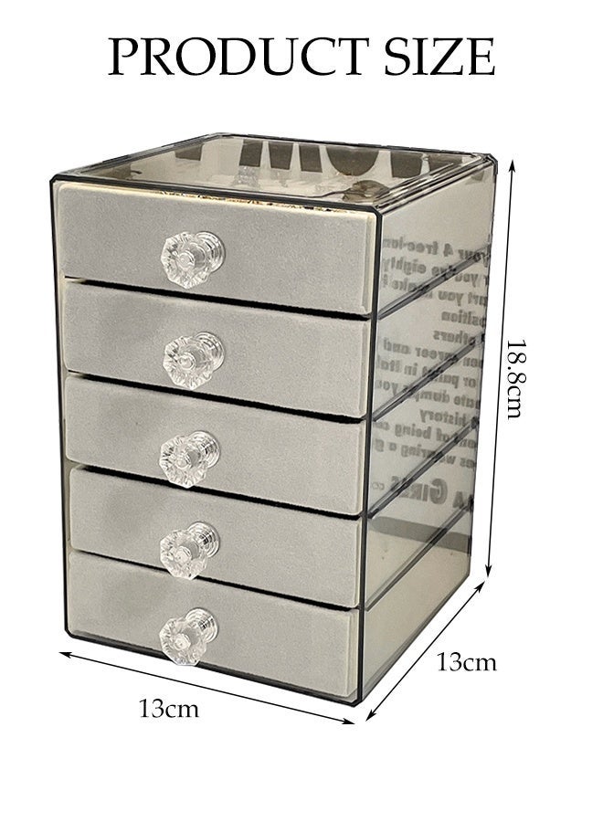 DUNISO Jewelry Box,5 Layers Jewelry Organizer,Portable Jewellery Holder,Jewelry Tray Storage Case,Durable and Sturdy, Dustproof，for Necklaces, Rings, Earrings, Bracelets，13*13*18.8cm ﻿ - Image 2