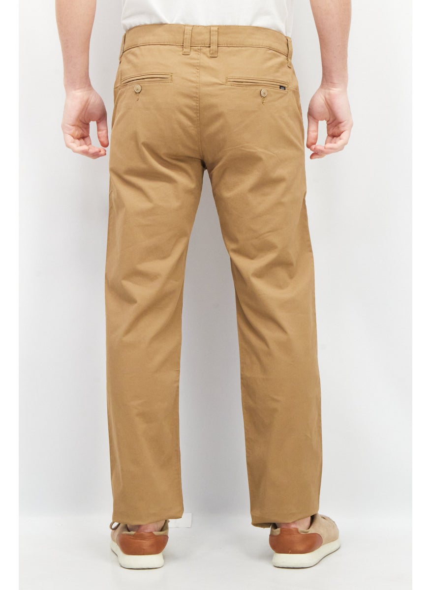 ESPRIT - Men Straight Fit Solid Chino Pants, Brown - Image 1