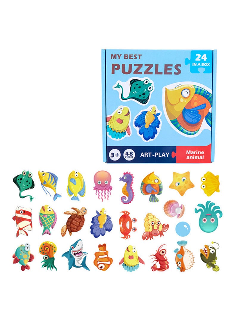 Educational puzzle set for children in the form of marine life - Image 1