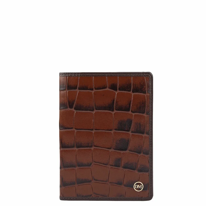 Da Milano Croco Leather Passport Case - Date