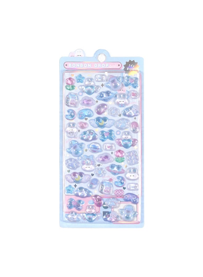 Flash Hot Shimmer Stickers 3d Relief Stickers Solid Children's Cartoon Animal Crystal Phone Case Decorations - Image 1