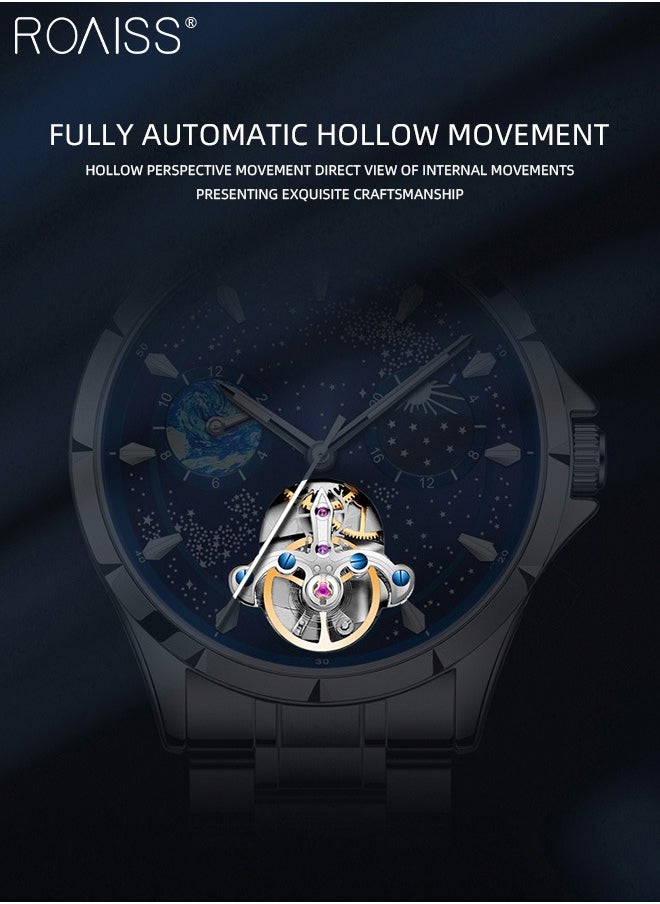 Men's Fully Automatic Mechanical Watch, Analog Display Blue Starry Sky Round Dial with Moon Phase, Waterproof Luminous Wristwatch as Gift for Men - pzsku/Z16A2E26F87B8592364A4Z/45/_/1713509879/6ae4f061-a8d3-4783-a04a-ac6ec7fac77e