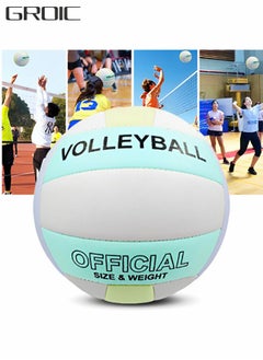 GROIC Inflatable Soft Volleyball,Volleyball Size 5 PU Leather Soft Indoor Outdoor Volleyballs Sports Training Game Play Ball,Family Ball Games  - Image 1