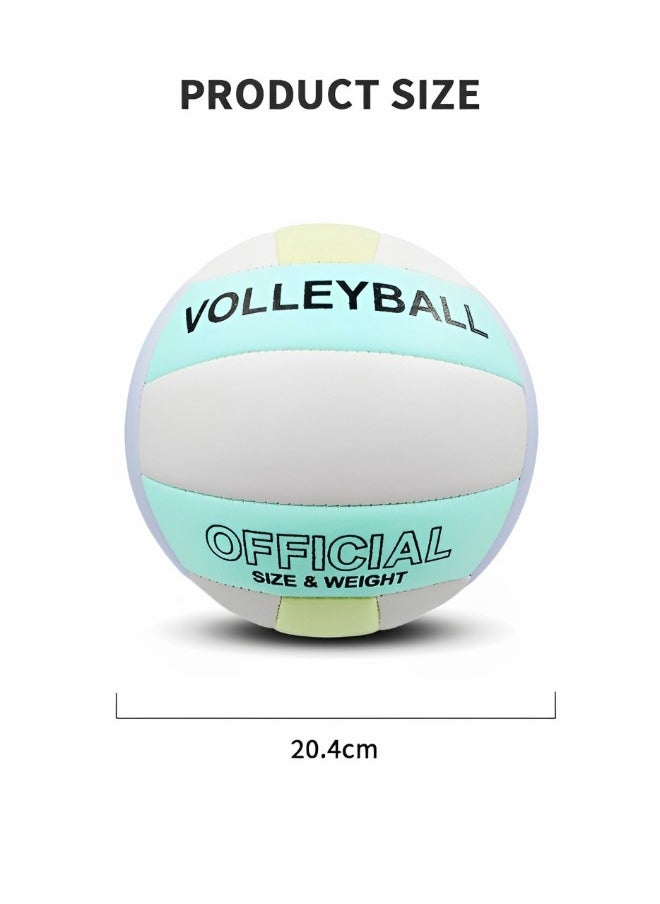 GROIC - Inflatable Soft Volleyball,Volleyball Size 5 PU Leather Soft Indoor Outdoor Volleyballs Sports Training Game Play Ball,Family Ball Games - Image 1