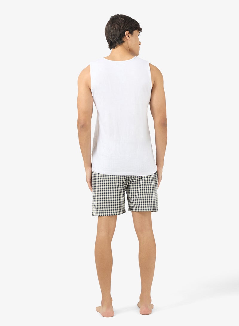 سفنتي فايف طقم بيجامة بدون أكمام شورت وتي شيرت - Image 2