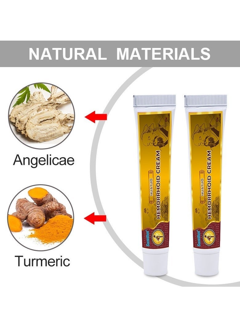 Sumifun 2-PACK Hemorrhoid Cream, Antibacterial Cream - Chinese Herbal Hemorrhoids Cream Hemorrhoid Symptom Ointment 20g*2 - Image 3