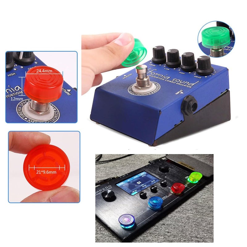 Jiayouy Guitar Effect Pedal Footswitch Toppers Foot Nail Cap Protection Cap for Guitar Effect Pedal Protection Cap 20PCS/Set (transparent) - Image 4