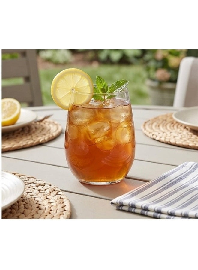 Clear Stemless Glass Tumblers, 480 ml, Set of 6 - Image 2