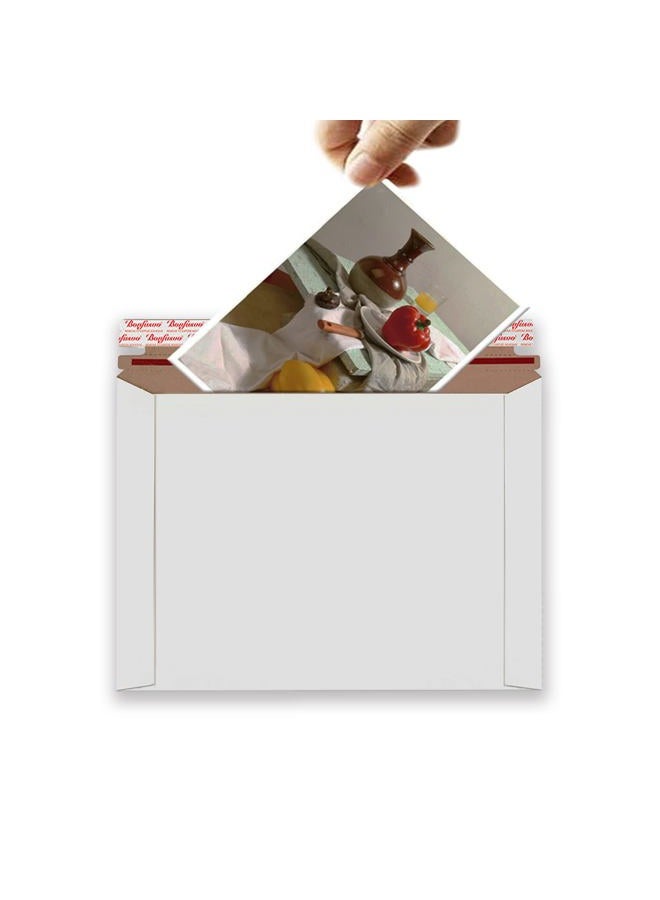 Bonfasvo Rigid Mailers 30 Pack 9.5 x 12.5 inches White Self Seal Stay Flat Bulk Cardboard Kraft No Bend Mailers Peel and Seal for Document Photos Pictures Papers Files CD - Image 3