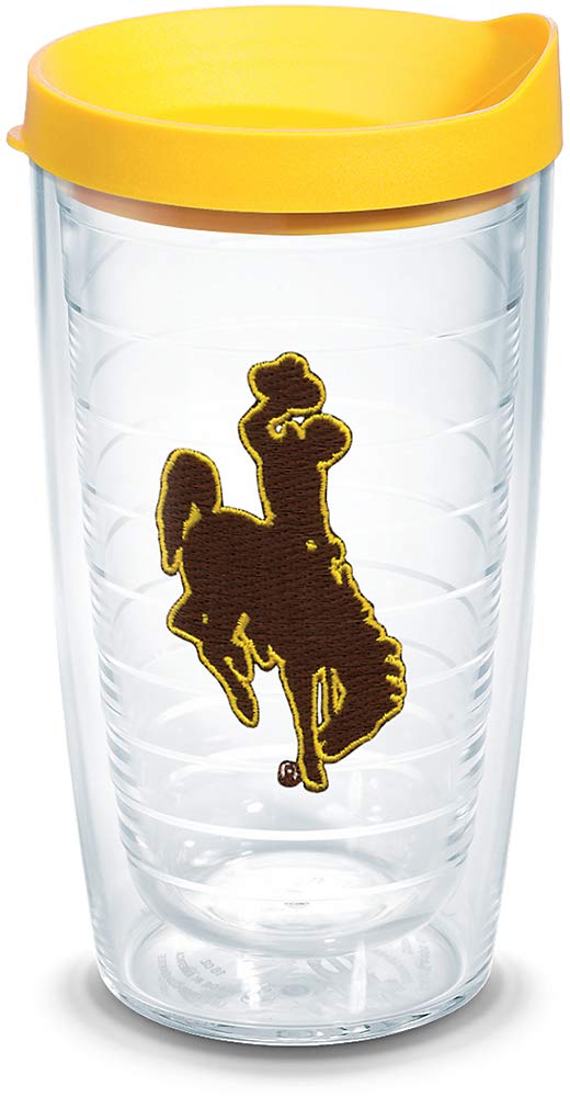 Tervis Wyoming Cowboys Logo Tumbler with Emblem and Yellow Lid 16oz Clear