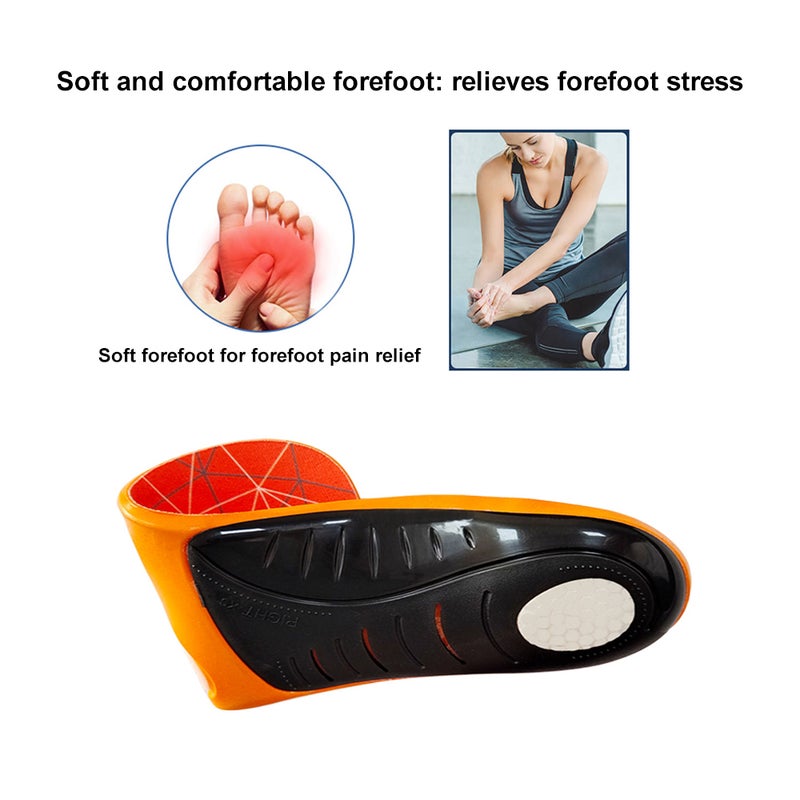 Plantar Fasciitis Insoles for Men and Women, Multi-Purpose Arch Support Orthotic Inserts for Flat Feet, High Arch, Foot Pain - Image 2