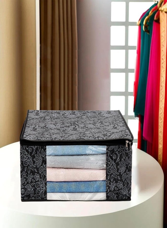 Shaping Fabric Saree Cover Set of 01 Non-Woven Fabric Clothes Organiser for Wardrobe with Transparent Window & Double Zip Clothes Storage Bag, Garment Cover SF_XL_SC_CC_XPID1598426731598518 - Image 1