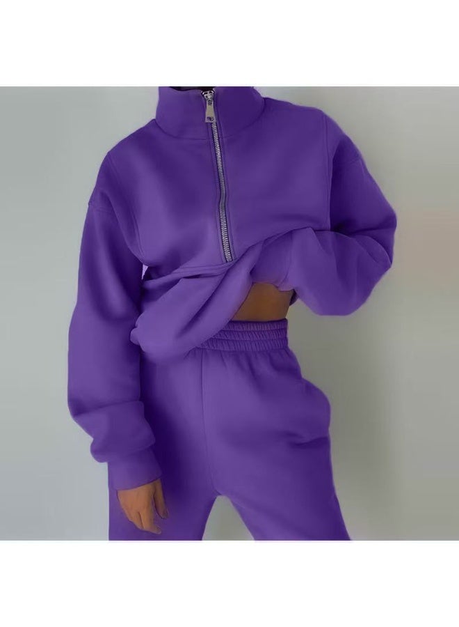 general Himosyber Women Sweatsuits Half Zip Fleece Sweatshirt and Pant 2 Piece Joggers Set Tracksuit - Image 2