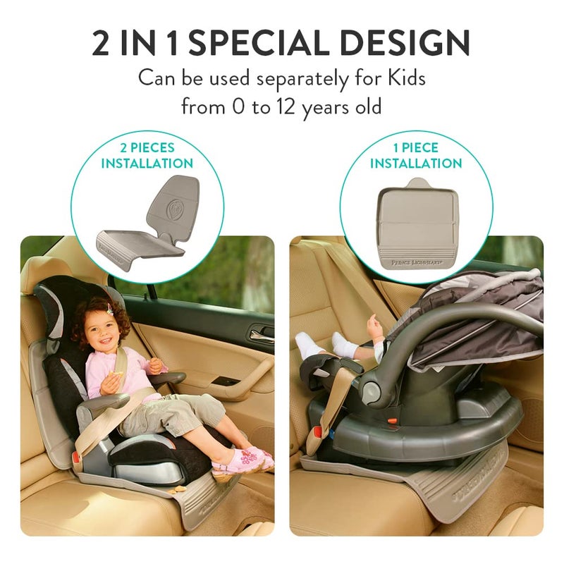 Prince Lionheart Car Seat Protector. The only 2 stage Seatsaver Designed with Thick padding, Nonabsorbent, waterproof, PVC foam material. Comparable with all baby and toddler car seats. (Beige) - Image 2