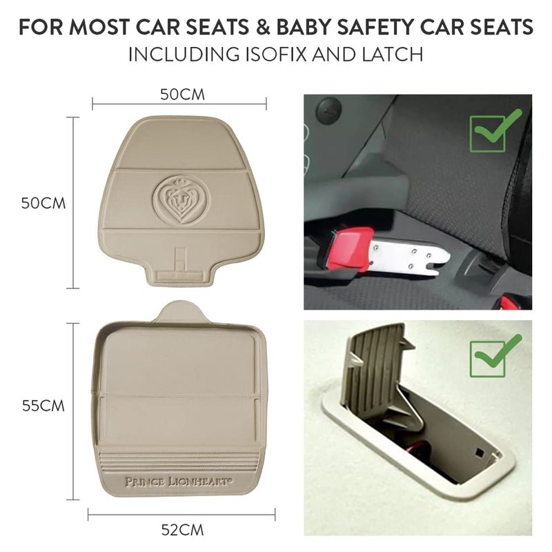 Prince Lionheart Car Seat Protector. The only 2 stage Seatsaver Designed with Thick padding, Nonabsorbent, waterproof, PVC foam material. Comparable with all baby and toddler car seats. (Beige) - Image 3