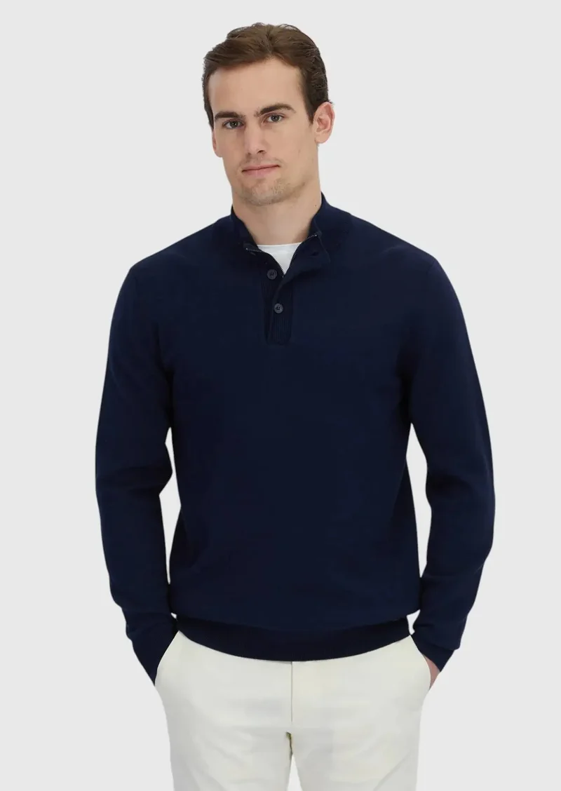 RAMSEY Navy Blue Knitwear Sweatshirt